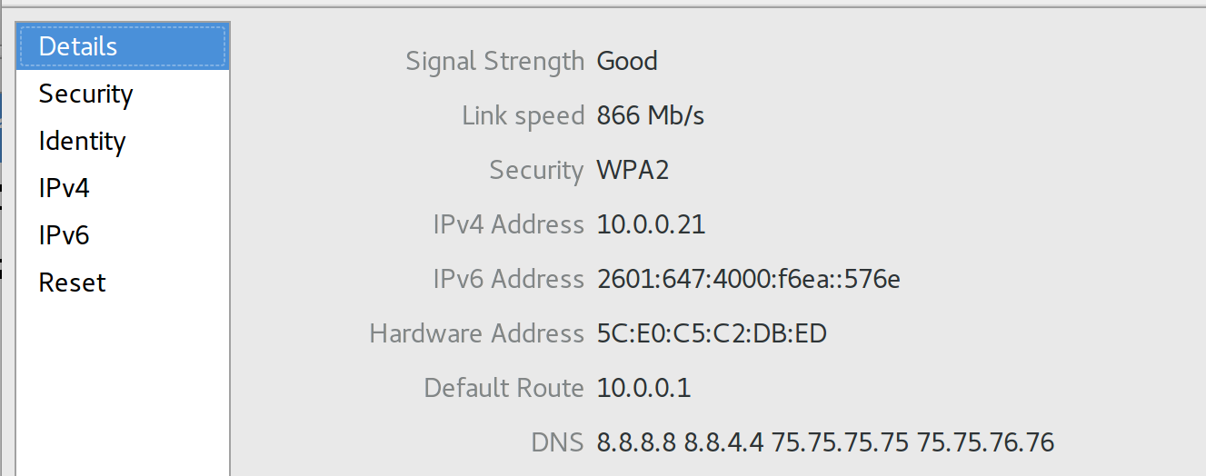 DNS settings.